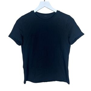 Lululemon Womens black short sleeve cotton tee shirt slightly cropped tshirt